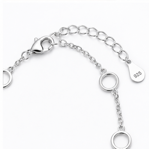 Circle Link Chain Anklet – 925 Sterling Silver
