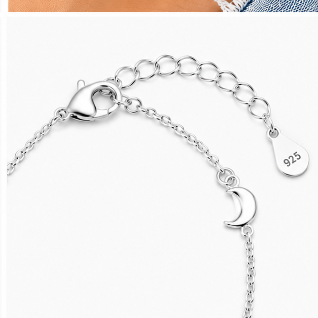 Crescent Moon Anklet – 925 Sterling Silver