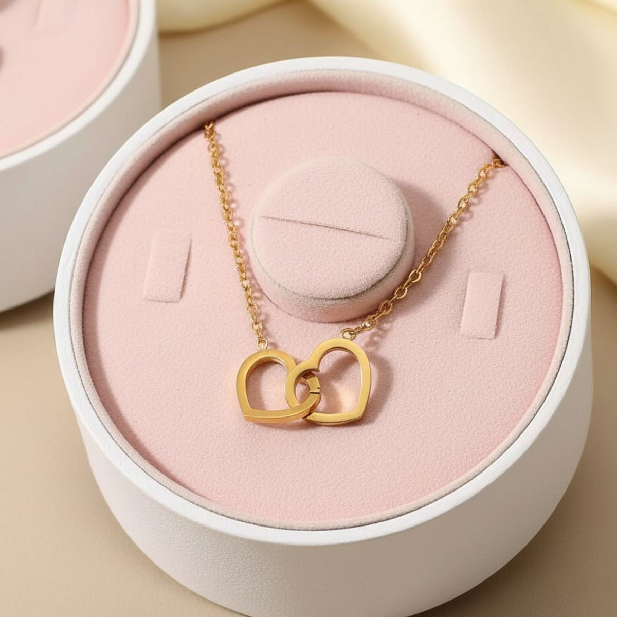 Interlocking Double Hearts Necklace – 925 Sterling Silver