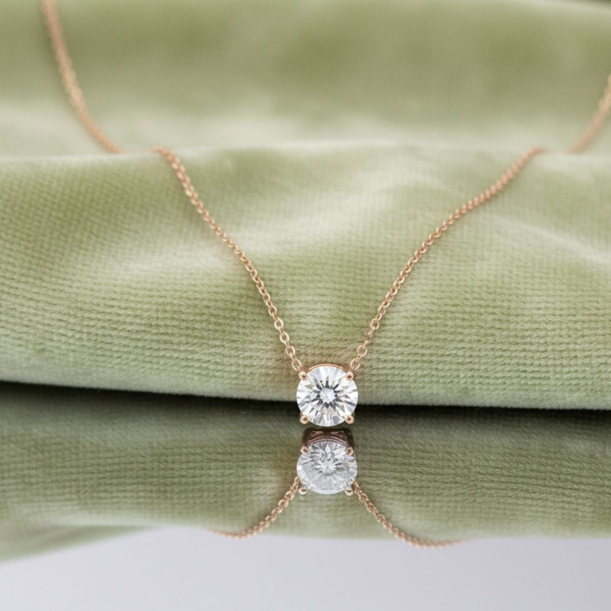 Classic Solitaire CZ Necklace – 925 Sterling Silver