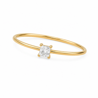 Round White CZ Solitaire Ring – 925 Sterling Silver
