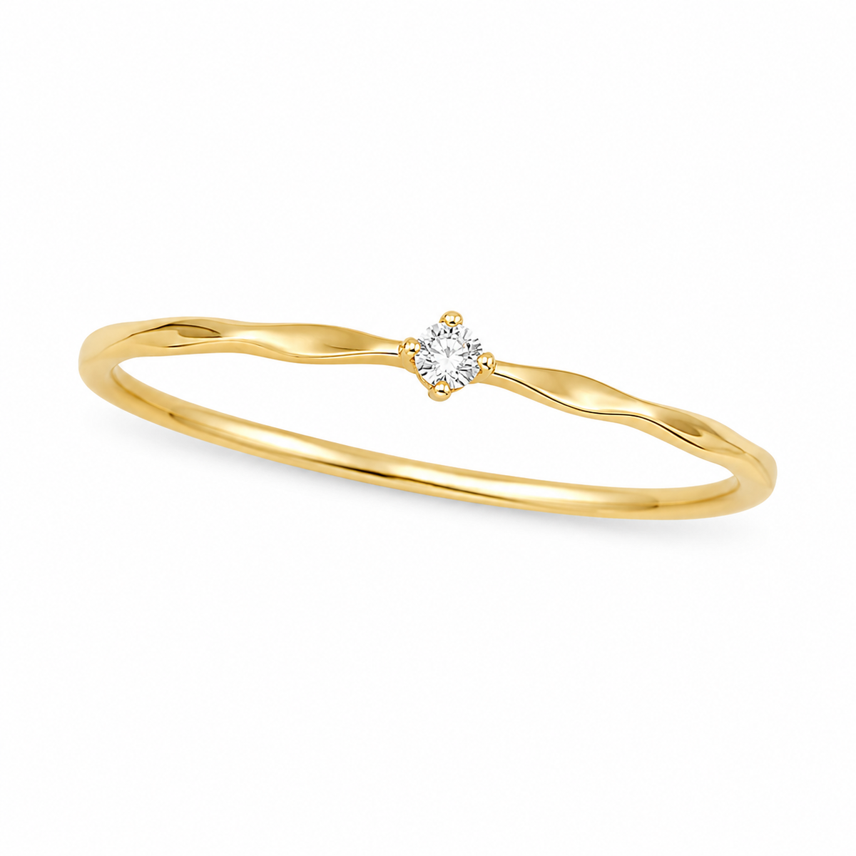 Round White CZ Solitaire Ring – 925 Sterling Silver