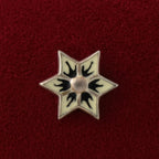 925 Sterling Silver Black & Ivory Enamel Six-Point Floral Star Nose Pin