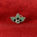 925 Sterling Silver Green Enamel Three-Petal Nose Pin