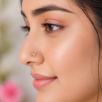 Triangle White CZ Nose Pin 925 Sterling Silver Yellow Gold Plated