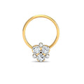 Triple White CZ Nose Ring 925 Sterling Silver Yellow Gold Plated