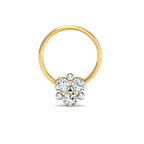Triple White CZ Nose Ring 925 Sterling Silver Yellow Gold Plated