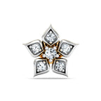 Floral White CZ Nose Pin 925 Sterling Silver Yellow Gold Plated