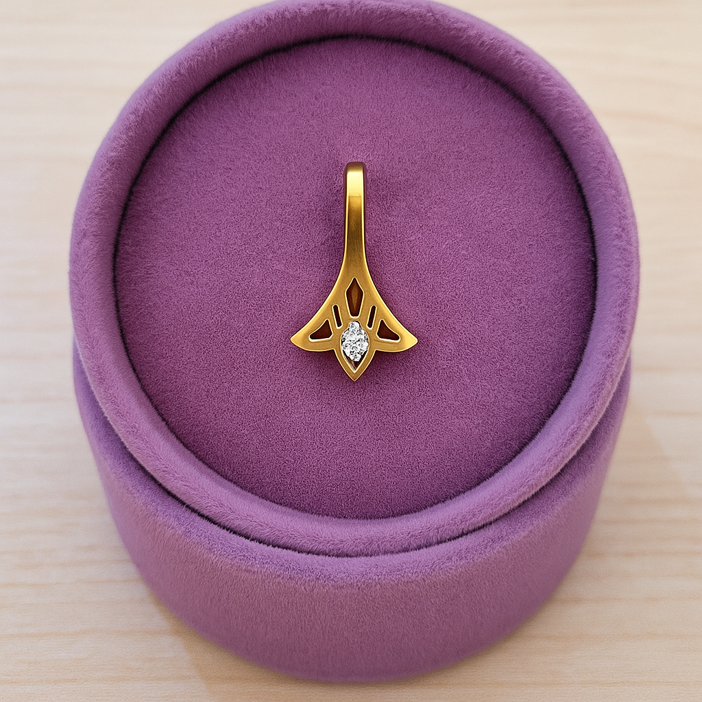 Marquise White CZ Nose Pin 925 Sterling Silver Yellow Gold Plated