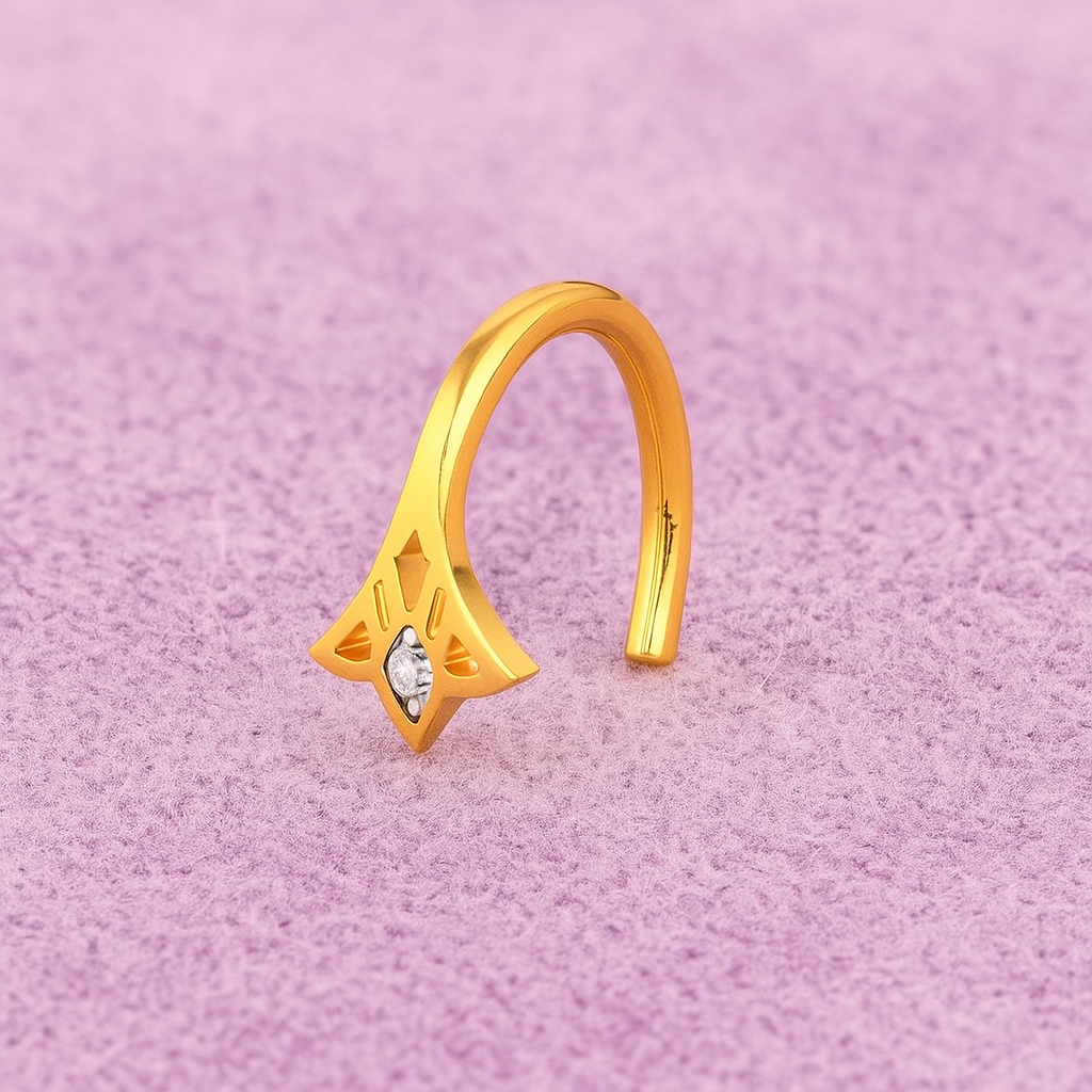 Marquise Open-Petal White CZ Nose Pin – 925 Sterling Silver