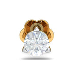Round White CZ Nose Pin 925 Sterling Silver Yellow Gold Plated