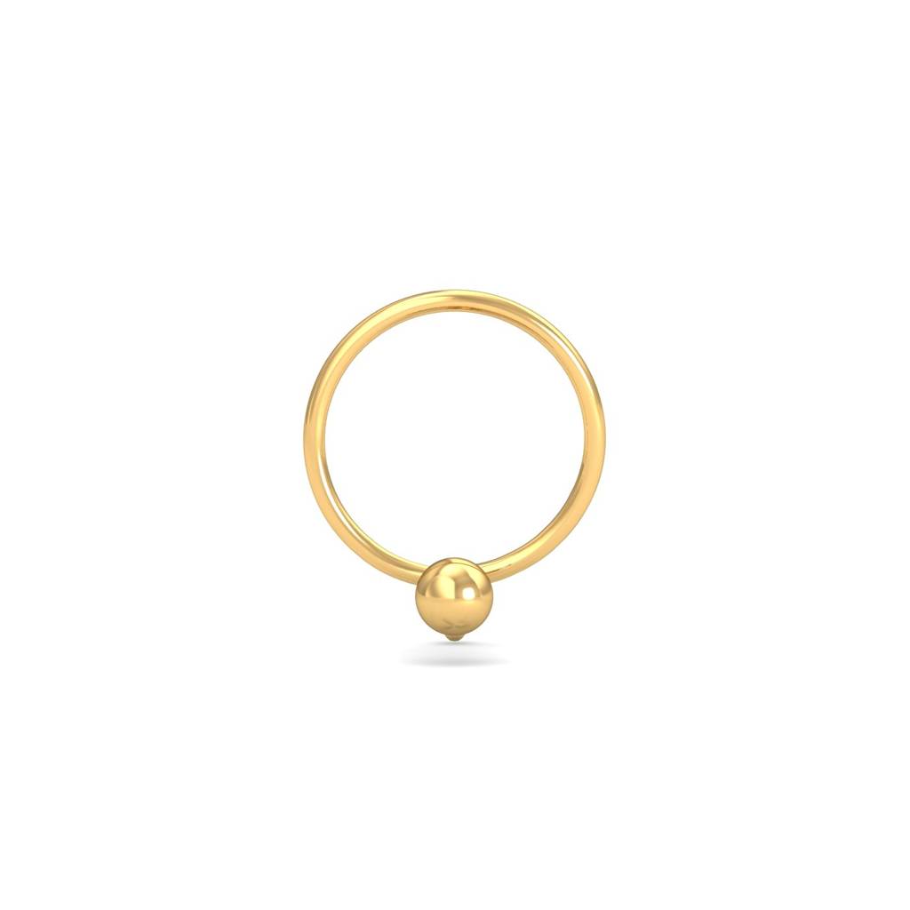 Plain Ball Nose Pin – 925 Sterling Silver Yellow Gold Plated