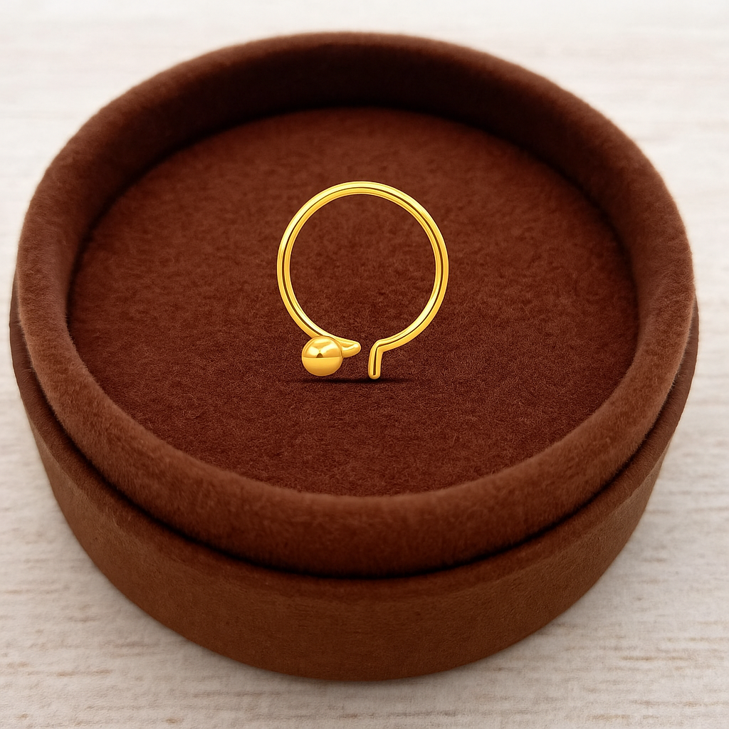 Plain Ball Nose Pin – 925 Sterling Silver Yellow Gold Plated