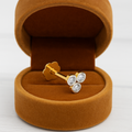 Triple CZ Nose Pin – 925 Sterling Silver Yellow Gold Plated