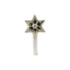 925 Sterling Silver Black & Ivory Star Nose Pin