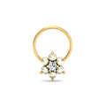 Smooth Petal Floral White CZ Nose Pin – 925 Sterling Silver