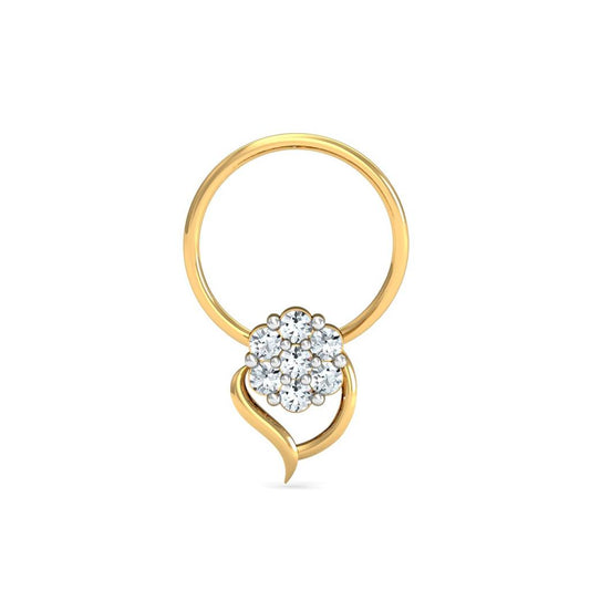 Floral Cluster Nose Pin – 925 Sterling Silver