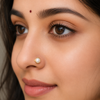 Classic Pearl Nose Pin 925 Sterling Silver Yellow Plated