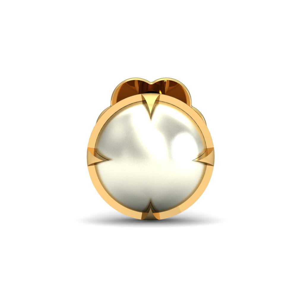 Classic Pearl Nose Pin 925 Sterling Silver Yellow Plated