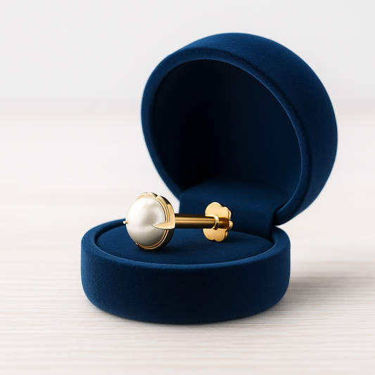 Classic Pearl Nose Pin – 925 Sterling Silver