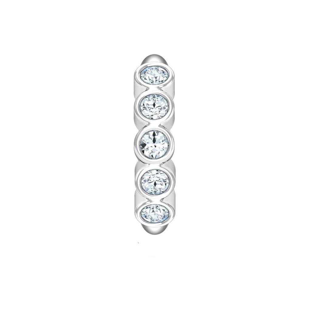 Elegant 5-Stone White CZ Nose Pin 925 Sterling Silver