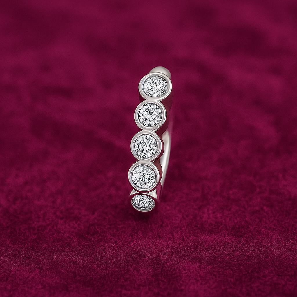 Elegant 5-Stone White CZ Nose Pin 925 Sterling Silver