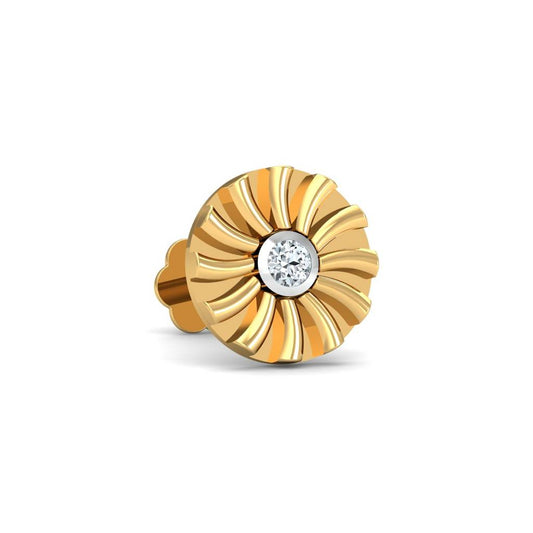 Sunburst Petal White CZ Nose Pin – 925 Sterling Silver
