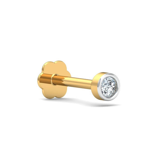 Minimal Bezel White CZ Nose Pin – 925 Sterling Silver