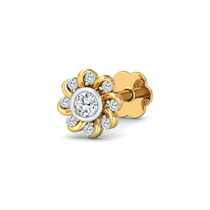 White CZ Daisy Nose Pin – 925 Sterling Silver