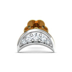 Half-Moon White CZ Nose Pin 925 Sterling Silver Yellow Plated