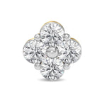 Four-Petal CZ Floral Nose Pin 925 Sterling Silver Yellow Plated