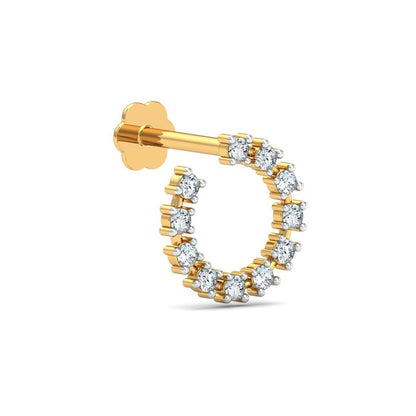 Spiral White CZ Nose Pin – 925 Sterling Silver