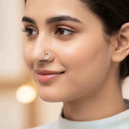 Spiral White CZ Nose Pin – 925 Sterling Silver
