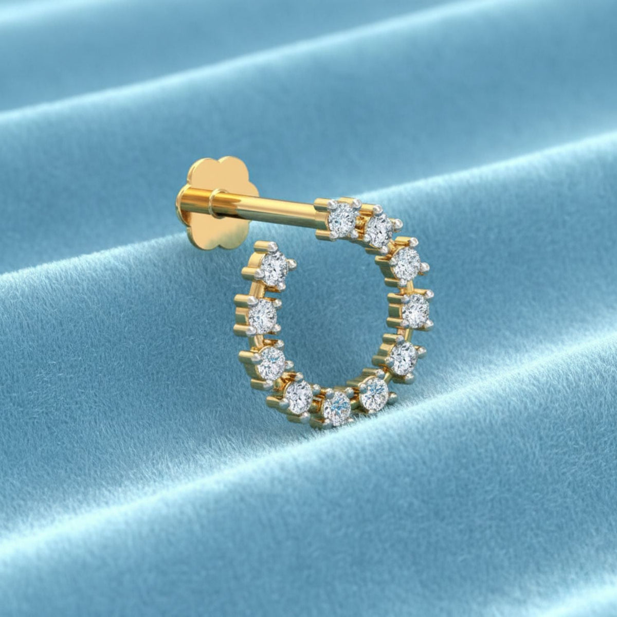 Spiral White CZ Nose Pin – 925 Sterling Silver