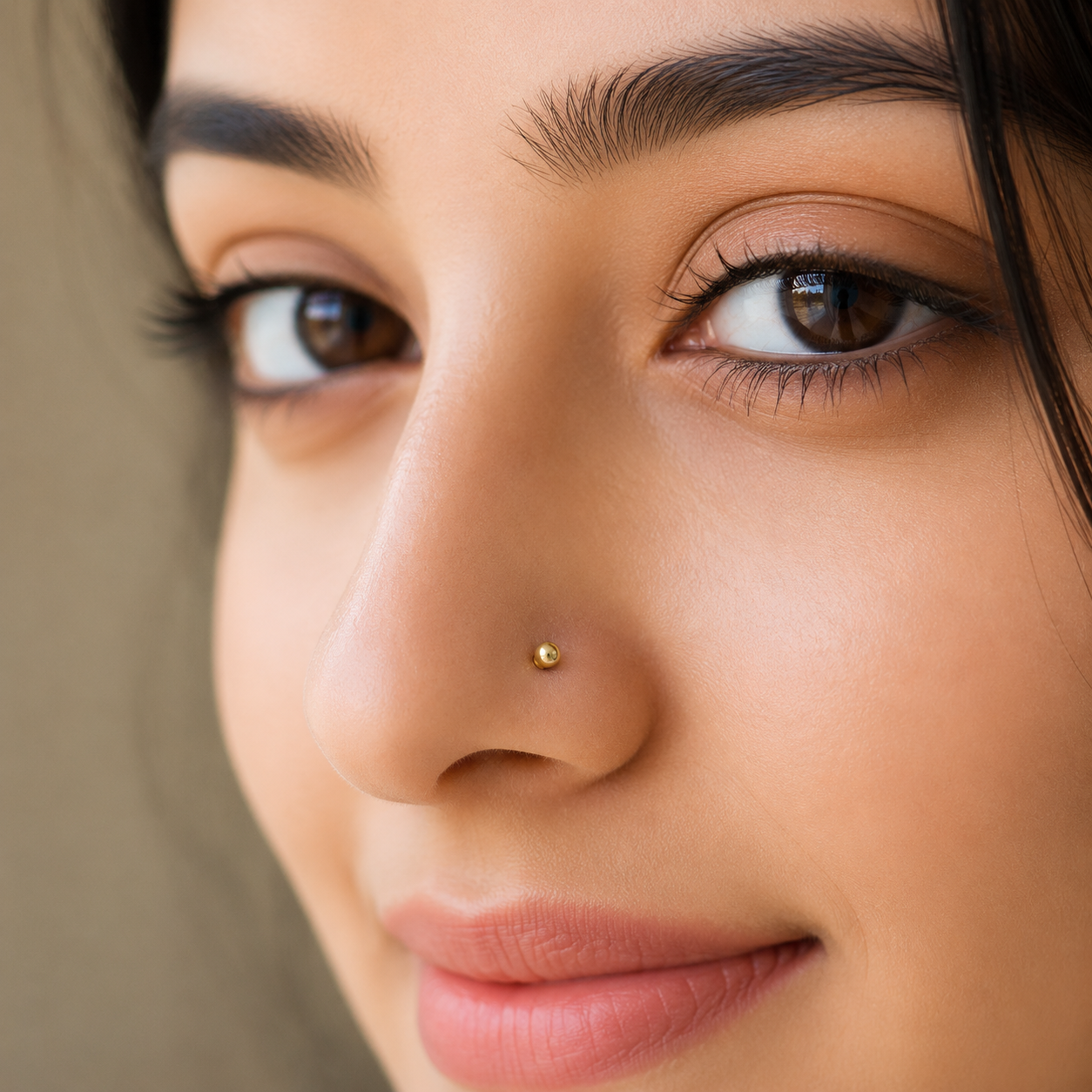Plain Ball Nose Pin 925 Sterling Silver Yellow Plated
