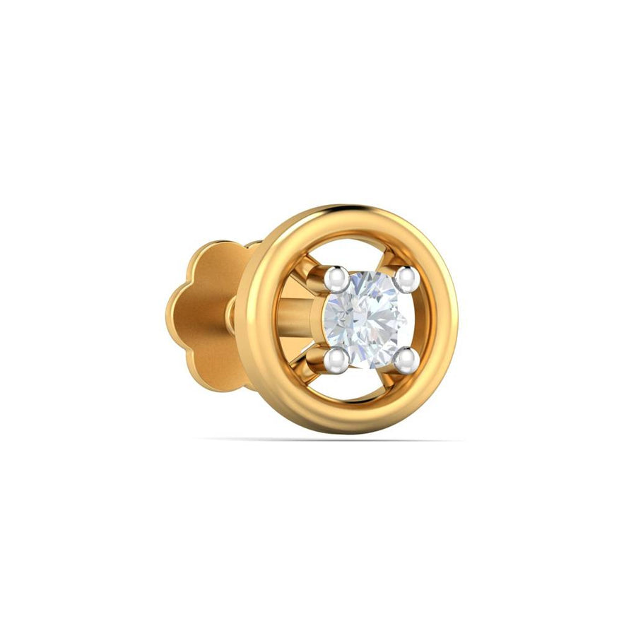 Open Bezel White CZ Nose Pin – 925 Sterling Silver