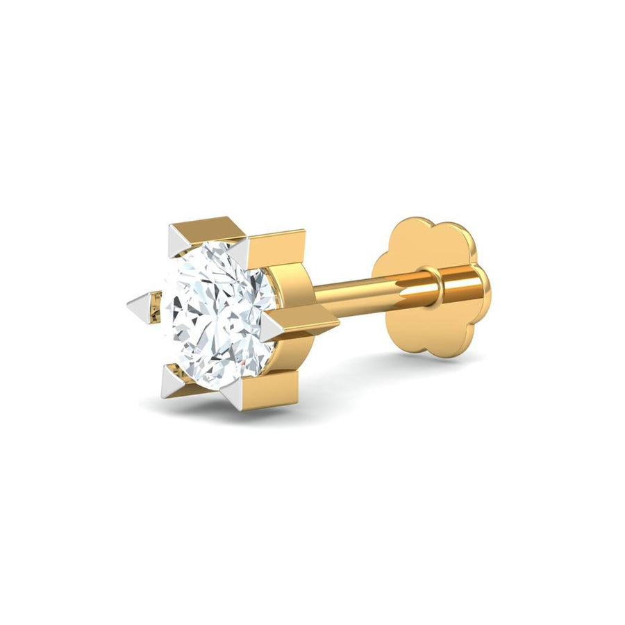 Six-Prong White CZ Solitaire Nose Pin – 925 Sterling Silver