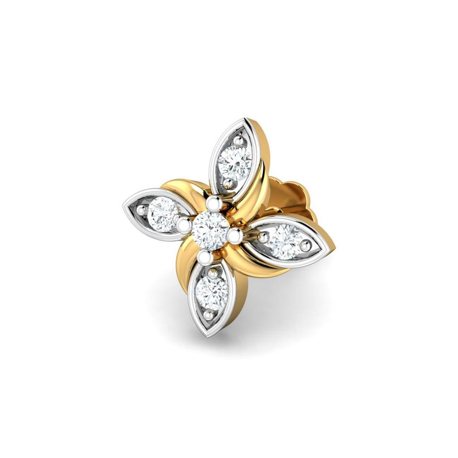 Marquise Petal White CZ Flower Nose Pin – 925 Sterling Silver
