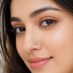White CZ Cluster Nose Pin 925 Sterling Silver Yellow Plated