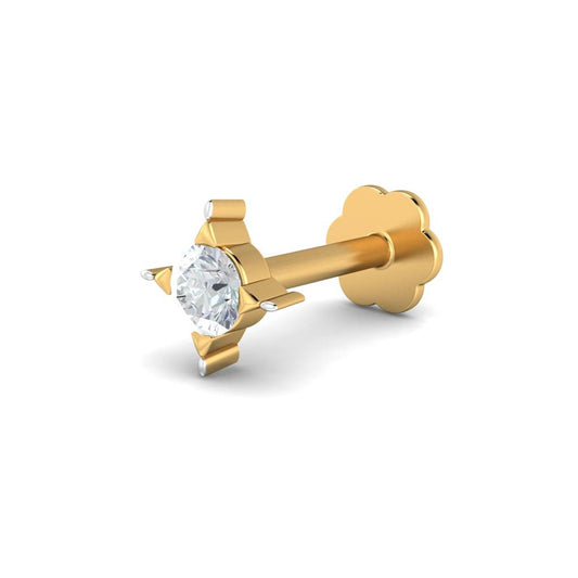Pointed-Prong White CZ Solitaire Nose Pin – 925 Sterling Silver