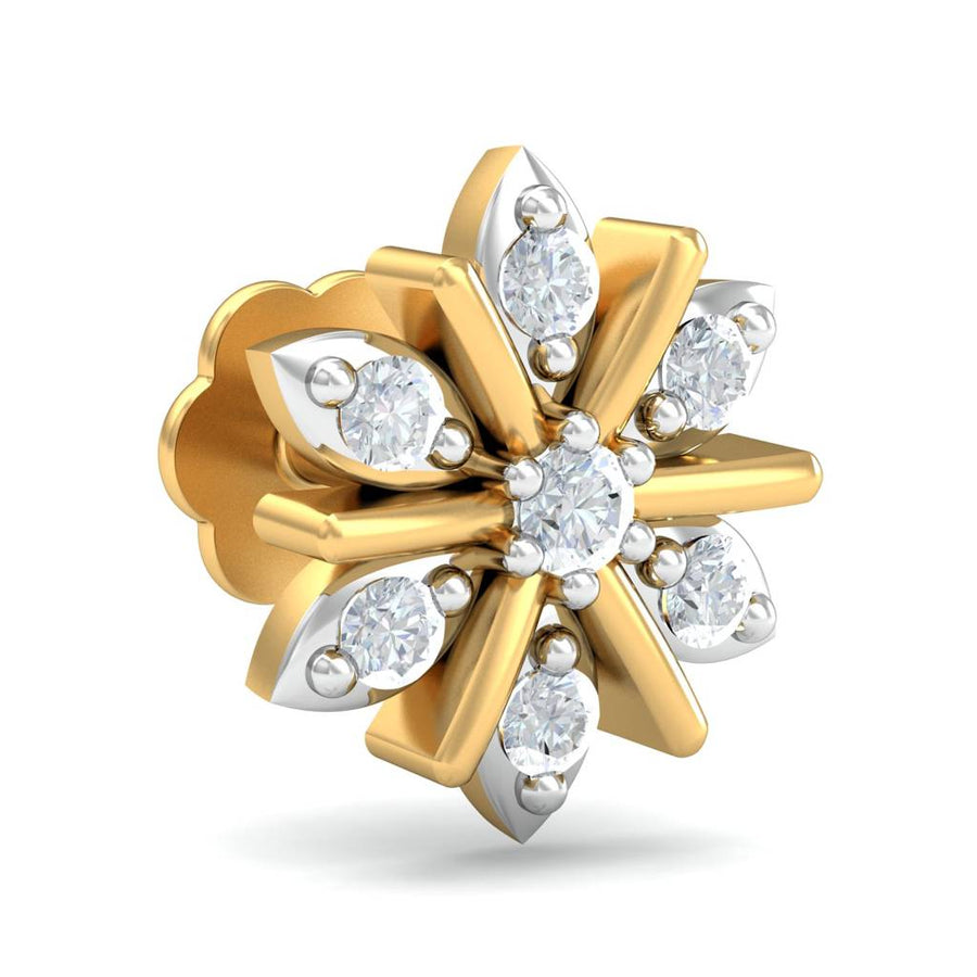 Floral Burst White CZ Nose Pin – 925 Sterling Silver