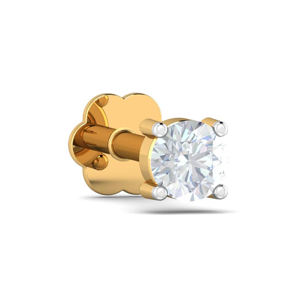 Classic Solitaire White CZ Nose Pin – 925 Sterling Silver