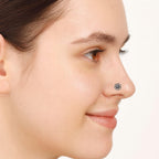 925 Sterling Silver White Cz Antique Openwork Floral Nose Pin