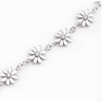 925 Sterling Silver Daisy Flower Chain Anklet