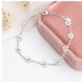 925 Sterling Silver Daisy Flower Chain Anklet