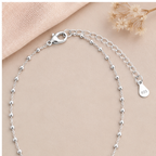 925 Sterling Silver Beaded Chain Anklet