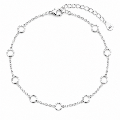 Circle Link Chain Anklet – 925 Sterling Silver