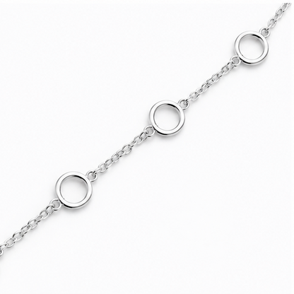 Circle Link Chain Anklet – 925 Sterling Silver