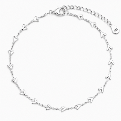Arrow Link Chain Anklet – 925 Sterling Silver