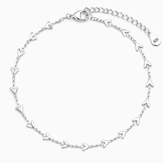 Arrow Link Chain Anklet – 925 Sterling Silver